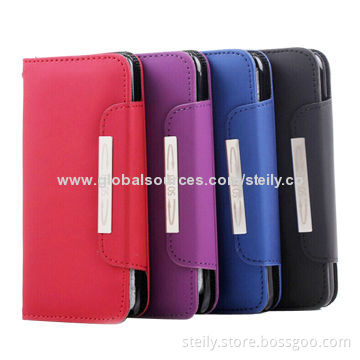 Flip PU cover women's wallet case for iPhone 6 with magnetic flap and card holder